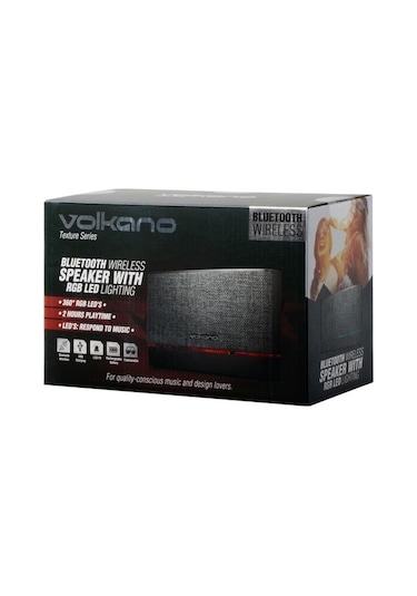 Volkano VK-3450-DGR Texture RGB Led Işıklı Kablosuz Bluetooth Hoparlör