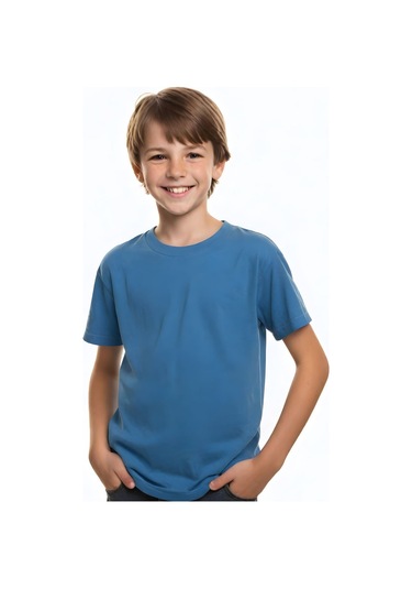 3'lü Unisex Çocuk Düz Siyah-turuncu-mavi Kısa Kollu Tişört Çok Renkli