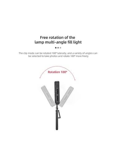 Aumotop D12819 Çift Renkli Led Işık 1/4 Inç Dişli Delikli Taşınabilir Siyah