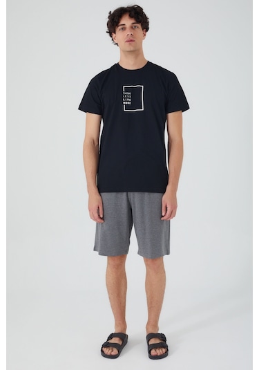 Arnetta Think Less Live More Siyah Erkek Bermuda Takım 001