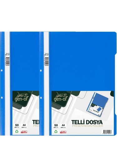 Gen-of Telli Dosya Mavi A4 50 'Li 2 Paket