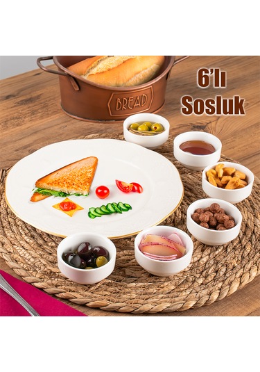 Porsima Bone 15688 6 Lı Sunumluk Kase Mini Sosluk Çerezlik Kase