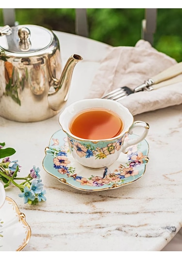 Roomi Seramik Çay Takımı 250 Ml, Fincan Ve Tabak Seti 245121630 Beyaz