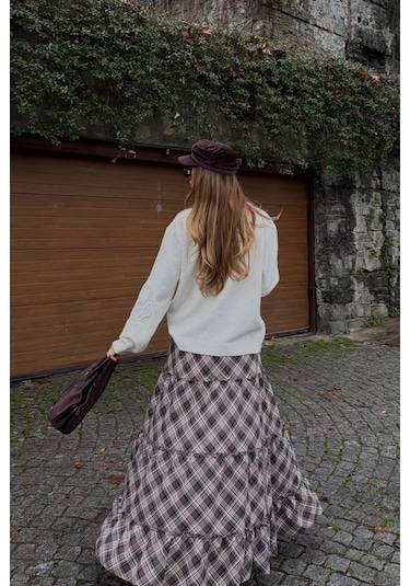 Laluvia Krem Süzeneli Kazak - 251085 Krem