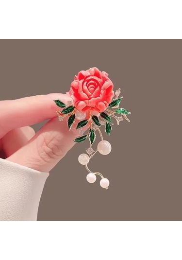 Gelişmiş Lüks 2023 Yeni Lale Çiçek Broşu Zarif Tasarım Gül Beyaz D6-2-7329 D6-2-7329 Çok Renkli