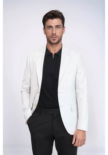 Açık Gri Balıksırtı Desenli Gold Renk Metal Düğmeli Slim Fit Erkek Blazer Ceket - Wessi Grey Açık Gri Balıksırtı Desenli Gold Renk Metal Düğmeli Slim Fit Erkek Blazer Ceket - Wessi Grey