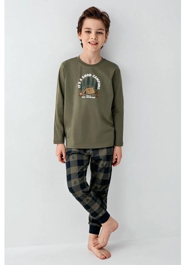 Arnetta Erkek Çocuk Haki Pijama Takımı 3500-2 Haki