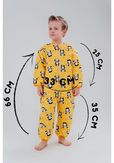 Erkek Bebek 2.5 Tog Desenli Uyku Tulumu 2 Yaş Sarı