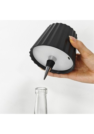 Szypzstore Humble Kablosuz Şişe Lambası, Şişe Işığı, Likör Şişeleri Için Led Işıklar, Şarj Edilebilir Şarap Üç Renkli Siyah Cesd2n Siyah