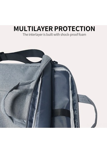 Didadodo Su Geçirmez 15.6 Dizüstü Çanta - Yumuşak Astarlı Gri, Kapaklı Gri