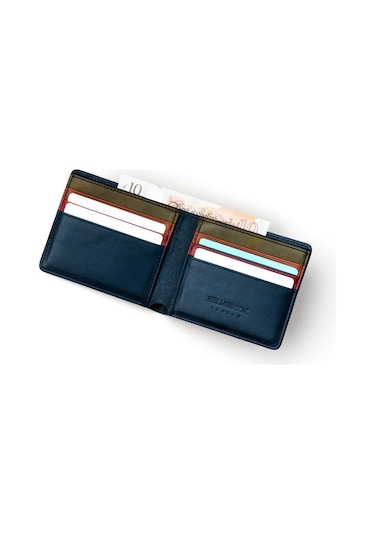 Eldridge Erkek Lacivert Plus Color Deri İnce Tasarım Çok Bölmeli Rfid Korumalı Cüzdan Lacivert