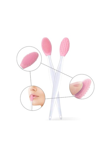 2 Adet Dudak Fırçası  Etkili Gözenek Siyah Nokta Temizleyici Akne Giderici Çift Yönlü Fırça