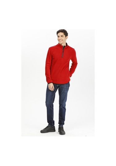 Exuma Yarım Fermuarlı Polar 2312001 - Kırmızı