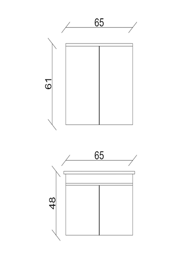 Sözcan Mobilya Yıldız Takım Asma Alt + Aynalı Üst + Lavabo Beyaz 65 CM