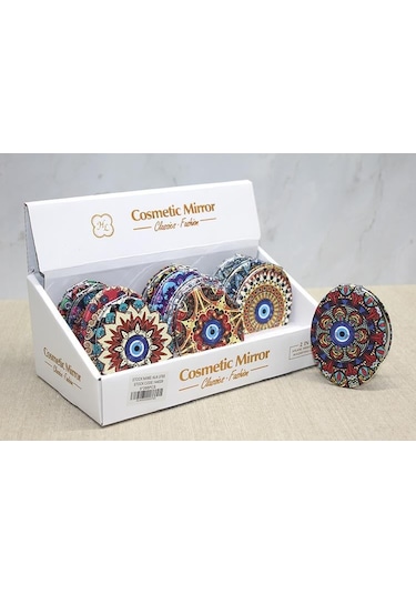 Taşlı El Aynası Oval İnce Alk3765 Renkli