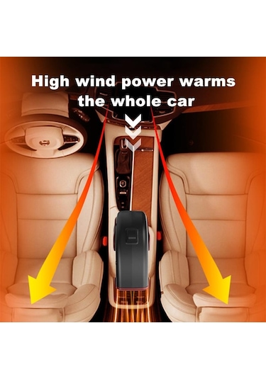 Seametal 12v 120w Oto Kaloriferi Taşınabilir Elektrikli Isıtma Fanı Otomatik Ön Cam Kurutma Makinesi Buğu Çözme Buğu Çözücü Buz Çözücü Siyah & Kırmızı