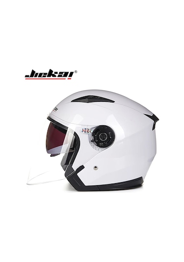 Erkek Ve Kadın Dört Mevsim Buğu Önleyici Çift Lensli Yarım Kask Beyaz
