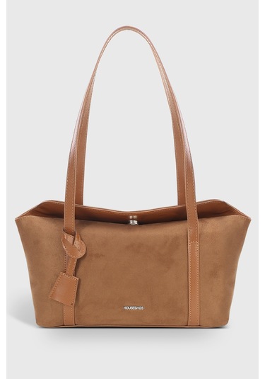 Süet Taba Kapaklı Bowling Omuz Çantası 270 Süet Taba