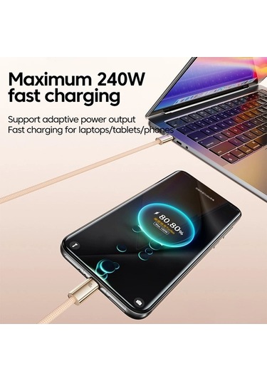 Tongxida 240w Pd Hızlı Şarj Usb-c Kablo, Olafköken 1.2m, Silvery, Type-c