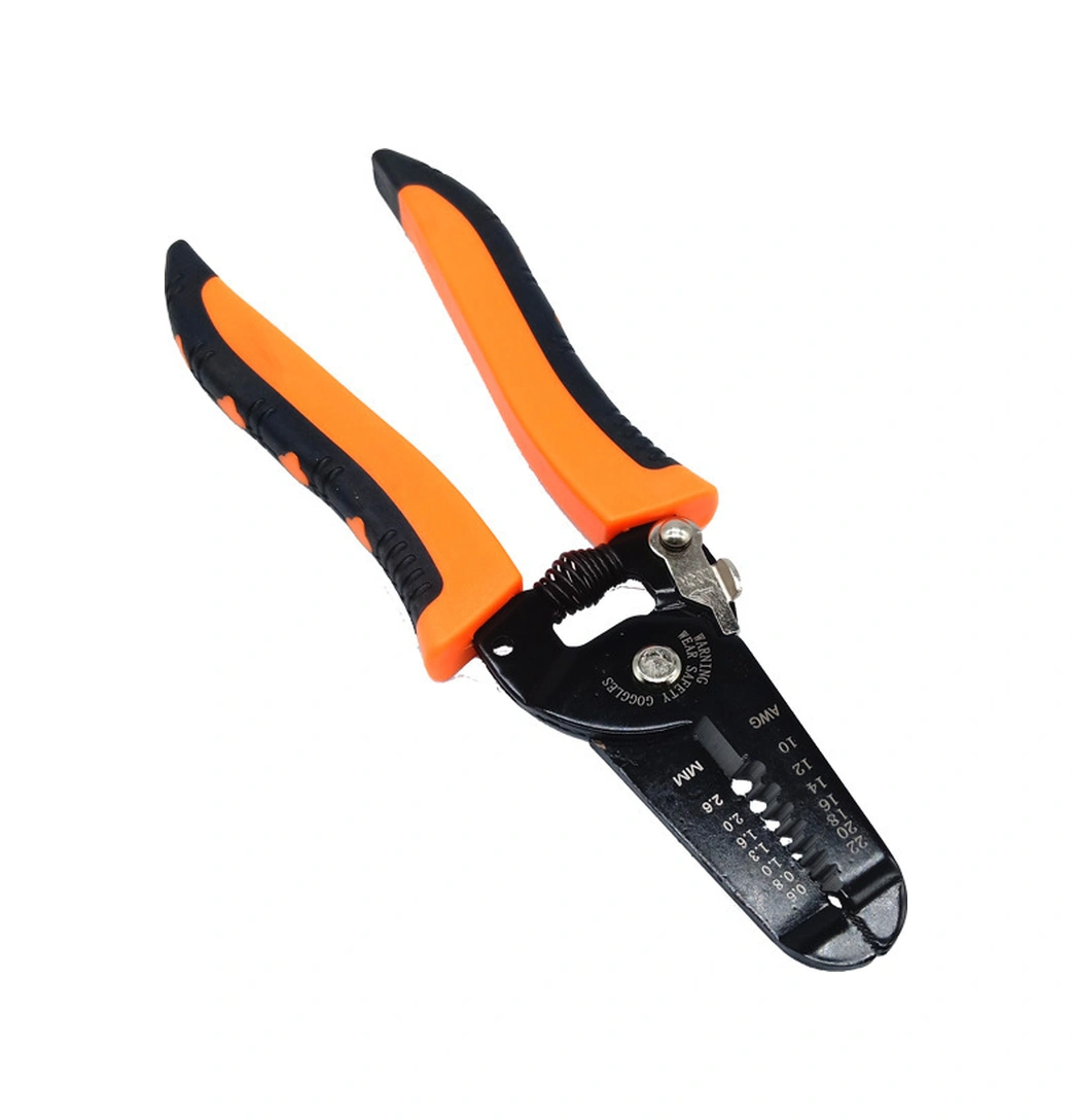 Mufunye 7 İnç El Kesici: 50 Çelik Dayanıklı Elektrikçi Aleti - Kablo Soyma, Kesme Ve Presleme İşlevi Turuncu-siyah Büyük Boy