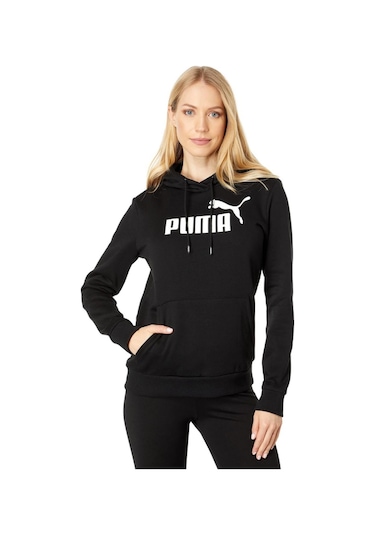 Puma Kadın Kapşonlu Ess Logo Hoodie Sweatshirt Siyah