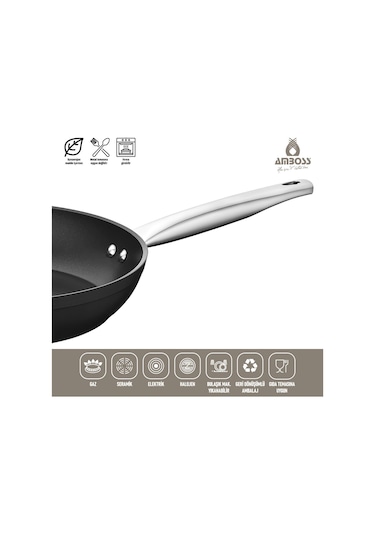 Amboss Dark Tava Yanmaz Yapışmaz Titanyum Kaplama - 26 Cm Siyah
