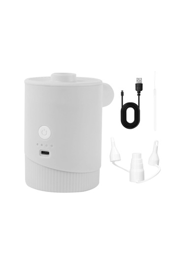 Tenfowee Usb Li-poly Pompası Taşınabilir Dış Mekan 5000pa Şişir-defla Fonksiyonu Hs-8406 Renkli Kutuda Beyaz