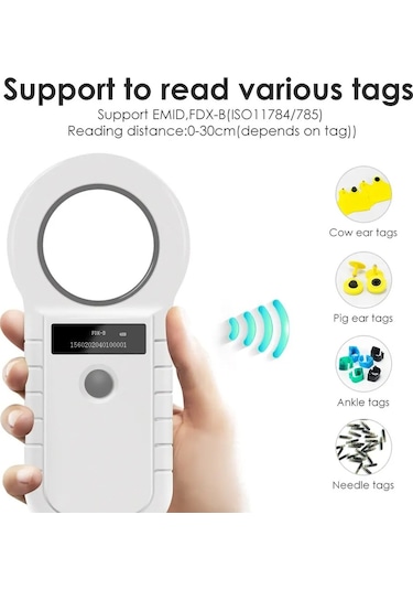 Mikroçip Okuyucu Evcil Hayvan Çiftlik Mikroçip Izleme Tanımlama Cihazı