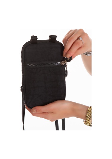 Newish Polo Suya Dayanıklı Krinkıl Kumaş Siyah Kadın Çapraz Omuz Ve Bel Çantası - Kadın Siyah