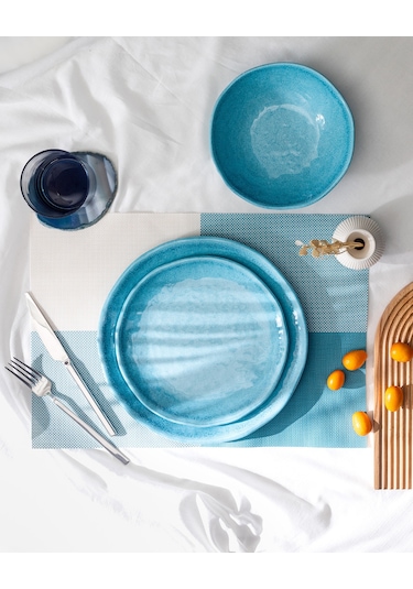 Madame Coco Mady 6 Kişilik 18 Parça Yemek Takımı - Turkuaz Yeşil
