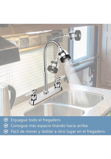 Besthome1 360 Derece Dönemez Çift İşlevli Seramik Musluk - Mutfakta Sıçrama Önleyen Diğer Diğer