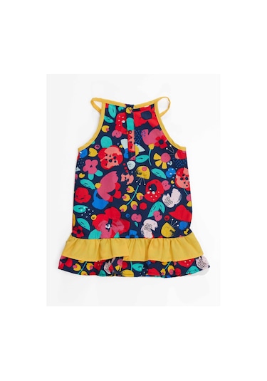 Denokids Çiçekli Kız Bebek Poplin Elbise
