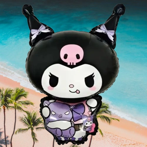 Folyo Balon Kuromi Temalı 80x50 Cm Mor-siyah Tonlarında Doğum Günü Balonu Diğer