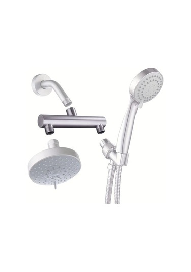 Fastbuy Siyah Paslanmaz Çelik Duş Kolu - Çift Çıkış Bağlantı - Dayanıklı Evrensel Banyo Aksesuarı Siyah