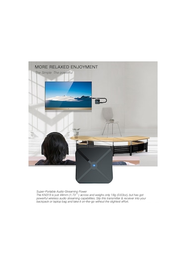 Yunboo Kn319 Bluetooth 4.2 Verici-alıcı Çift Fonksiyonlu, Tv Ve Bilgisayar Uyumlu Kablosuz Ses Adaptörü