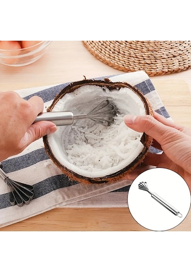 Chuangyinshop 1 Adet Çok Amaçlı Paslanmaz Çelik Mutfak Gereci 10lu Dilimli Hindistan Cevizi Rendesi Balık Pulları Temizleyici Gümüş Gümüşi