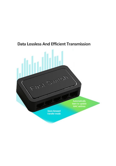 Gajeena 5 Portlu 100mbps Kablosuz Yönetimli Anahtar, Otomatik Tutanak & Akış Kontrolü, Usb Beslemeli Siyah Ev/ofis Ağ Anahtarı
