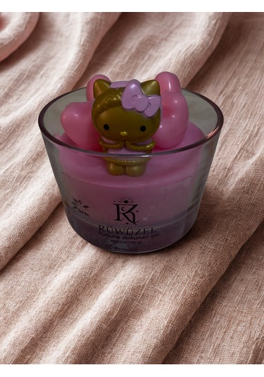Rüwüzel Vanilya Kokulu Soya Wax Mum Pembe