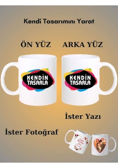 Kişiye Özel Bardak - Resimli Bardak - Yazılı Bardak - Özel Tasarım Bardak Beyaz