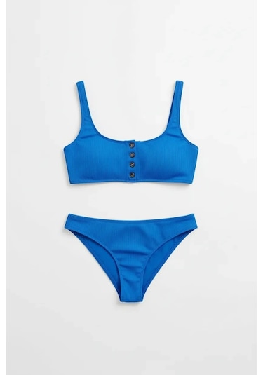 U.S. Polo Assn. Kadın Saks Mavi Bikini Takım