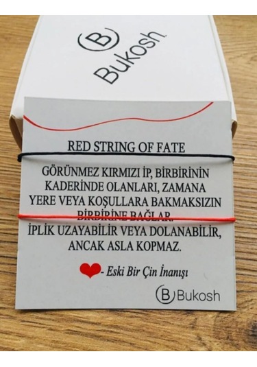 Red String Kırmızı-siyah Ip Çift Bileklik Kırmızı - Siyah
