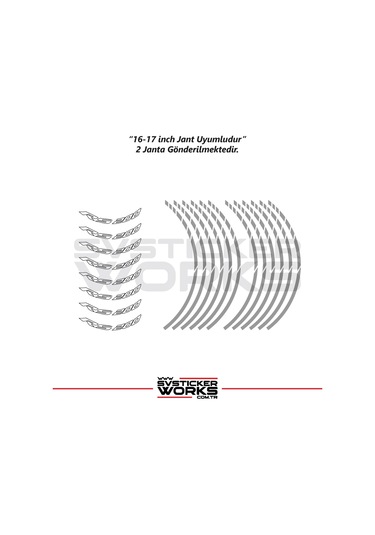 Bajaj Rs200 Jant Sticker Dış Ve İç Set Sticker Jant Şeridi Gri