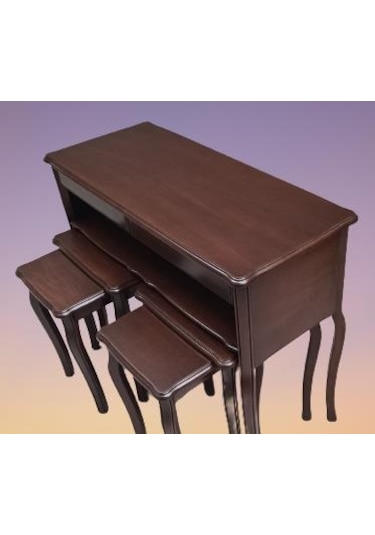 Dresuar-zigon Model  KAYIN Torna İskelet Çift zigon Parlak ceviz  Kutuda sevk El Yapım Ceviz