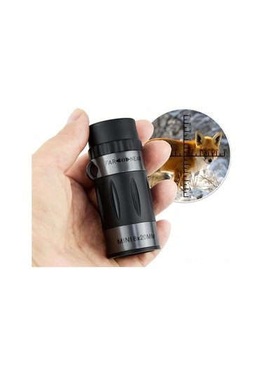 Suofeng 8x20 Bak4 Prisma Monoküler Teleskop, Çok Katmanlı Kaplama, Mesafe Tahmini Çapraz Halka, 51g Ultra Taşınabilir, Siyah + Taşıma Çantası