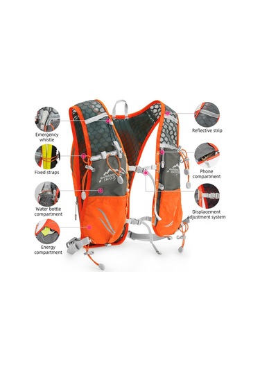 Inoxto Naylon Hidrasyon Paketi 5l Hidrasyon Sırt Çantası Koşu Sarı