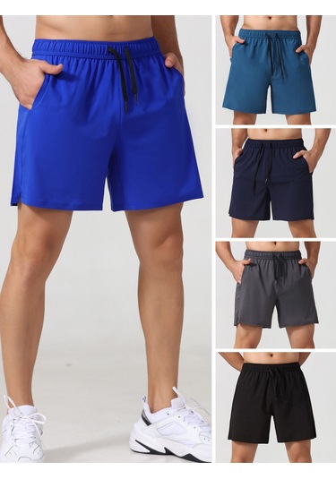 Moveevo Erkek Spor Şortu: Hızlı Kuruyan, Esnek Bel Çemberi, Cepli, Basketbol-koşu-fitness İçin Koyu Mavi, Avrupa Beden S