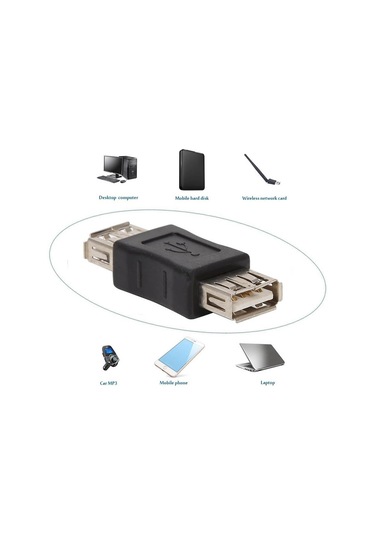 5 Adet - Usb Dişi Dişi Çevirici Adaptör - Usb Dişi Uzatma Ek
