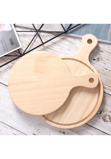 Kullanışlı Pizza Ahşap Anti Kürek Tahtası Doğal 6inch