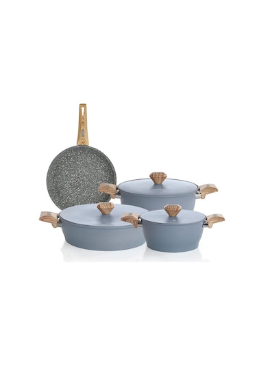 Schafer Toscana Döküm Tencere Seti 7 Parça - Mavi