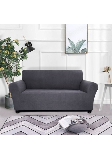 Çift Kişilik Derin Gri Polar Kumaş Koltuk Kılıfı - Esnek Ve Dayanıklı Çok Renkli Çok Renkli